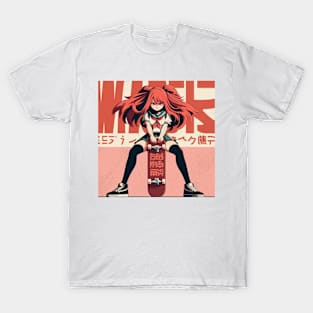 Manga Girl Skater - Anime T-Shirt Design T-Shirt